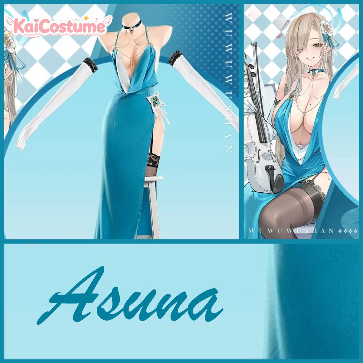 Anime Cosplay Costumes Female - فستان سهرة أزرق من Blue Archive