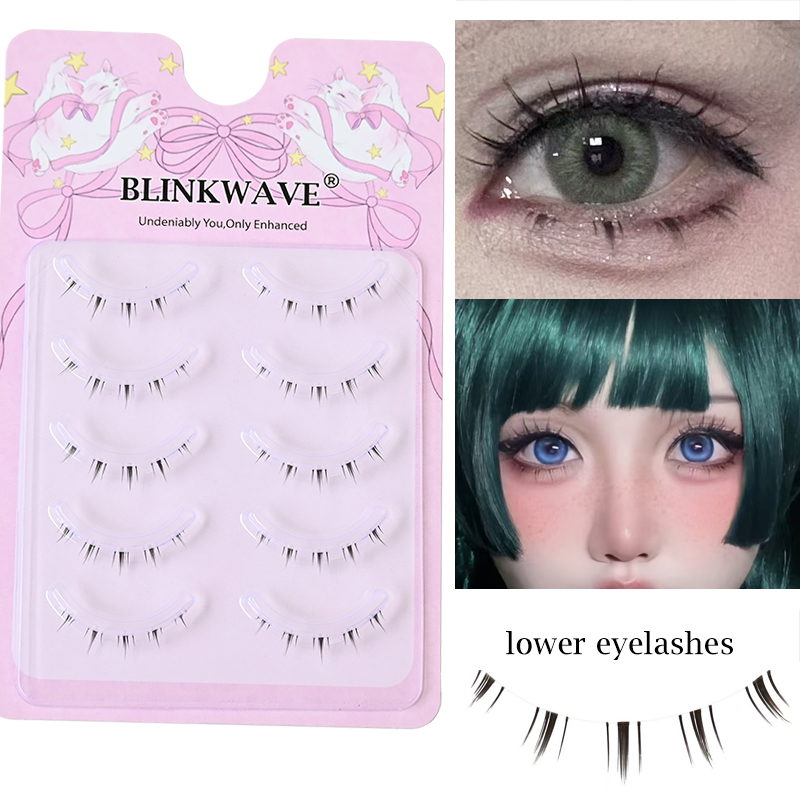 Anime Cosplay Eye Makeup - رموش سفلية طبيعية ناعمة وخفيفة الوزن