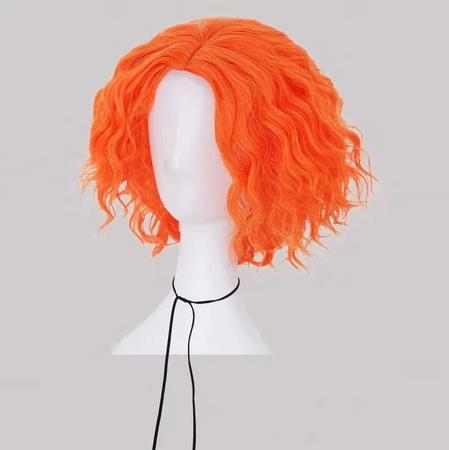 شعر مستعار قصير برتقالي مجعد ل - مراجعة Anime Cosplay Website وسعره