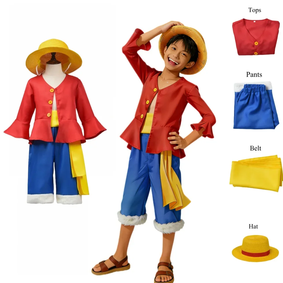 زي تنكري كامل لشخصية مونكي دي  - مراجعة Anime Cosplay Luffy وسعره