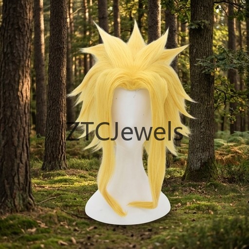 شعر مستعار صناعي أصفر مدبب مقا - مراجعة Anime Cosplay Website وسعره