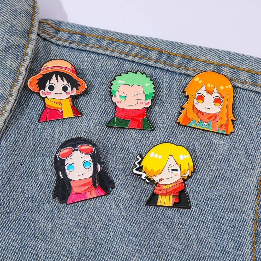 5 قطع دبابيس معدنية مطلية بالم - مراجعة Anime Cosplay Luffy وسعره